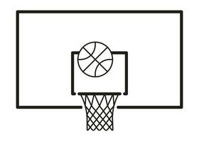 Basketball hoop with net icon. Sport game with goal. Hitting ball in ring, lucky. Vector sign