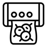 Vacuum bag device icon outline vector. Food package vector