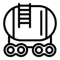 vagón tanque icono contorno vector. petróleo combustible vector