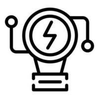 Energy bulb icon outline vector. Creative rocket vector