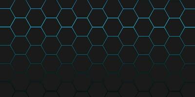 Abstract dark blue background technology futuristic digital concept with honeycomb shape, for banner, backdrop, cover. vector