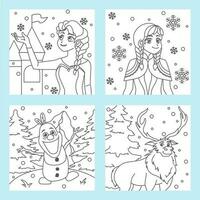 Snow Princess and Friends Coloring Pages vector