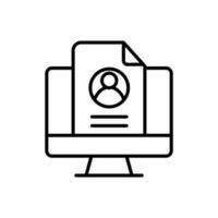 CV icon vector. Resume illustration sign. User data symbol or logo. vector