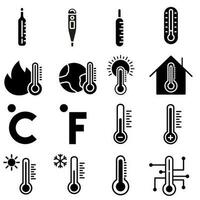 Thermometer icon vector set. temperature illustration sign collection. heat symbol or logo.