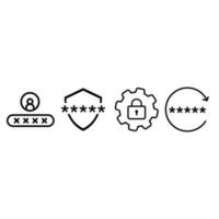 Password icon vector set. protection illustration sign collection. security symbol or logo.