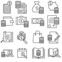Budget icon vector set. bookkeeping illustration sign collection. Accounting symbol or logo.