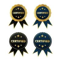 Set of Certification stamp badge and labels quality management system symbol vector