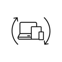 Data exchange icon vector. transfer information illustration sign. file conversion symbol or logo. vector