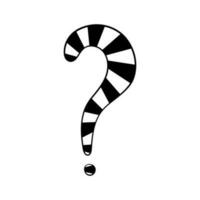 Question mark hand drawn in doodle style, vector illustration. Icon question symbol for print and design. Quiz and Exam concept, isolated element on a white background. Graphic sign ask and fqa