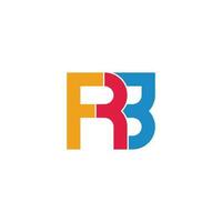 letter frb simple geometric colorful logo vector