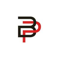 letter bp linked colorful line logo vector