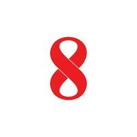 number 8 infinity curves overlapping design symbol logo vector