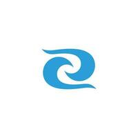 two linked wave symbol logo vector