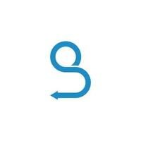 abstract letter sb loop geometric logo vector