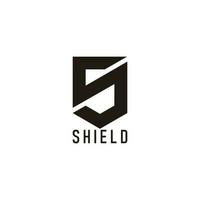 letter s shield simple geometric line logo vector