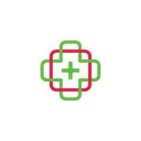 vector of plus medical symbol colorful linked design logo