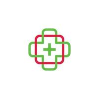 vector of plus medical symbol colorful linked design logo