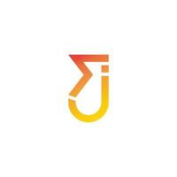 letter sj linked geometric gradient logo vector