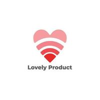 lovely product love shape gradient geometric symbol logo vector