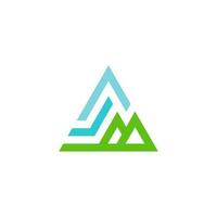 letter jm abstract triangle mountain geometric symbol logo vector
