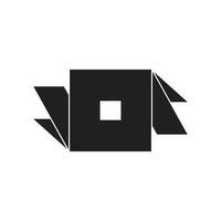 square geometric 3d paper shape symbol logo vector