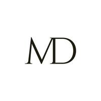 letter md simple serif logo vector