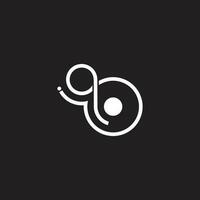 letter q loop circles geometric linked logo vector