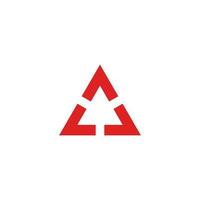 triangle arrows linked geometric logo vector