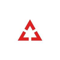 triangle arrows linked geometric logo vector