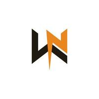 letter wn thunder shape logo vector