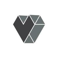 letra v 3d mosaico geométrico logo vector
