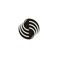 rotation motion two object abstract logo vector
