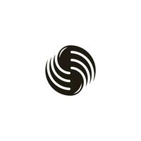 rotation motion two object abstract logo vector