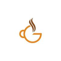 letter g hot cup simple geometric logo vector