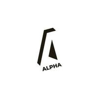 letter a alpha abstract shadow 3d geometric logo vector