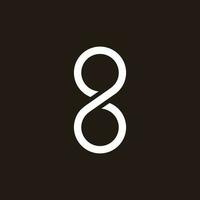 number 8 infinity simple loop line logo vector