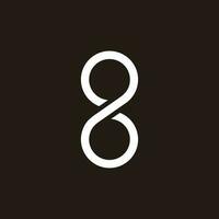 number 8 infinity simple loop line logo vector