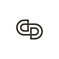 letter dp infinity line simple logo vector