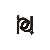 letter pd loop linked arrows geometric logo vector