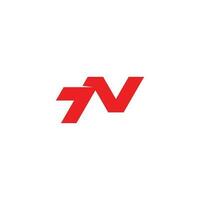 letter n7 simple red arrow logo vector