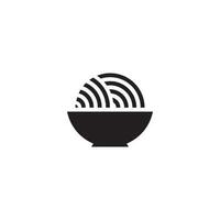 simple geometric bowl noodle food symbol logo vector