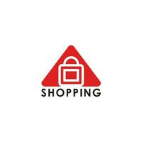 triangle shopping bag button symbol vector