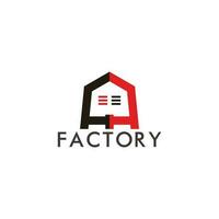 resumen letra hogar fábrica forma símbolo logo vector