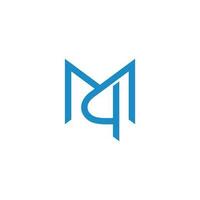letter mq simple geometric line design logo vector