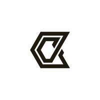 letra ck vinculado rayas línea geométrico sencillo logo vector