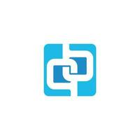 letter qb abstract negative space geometric square logo vector
