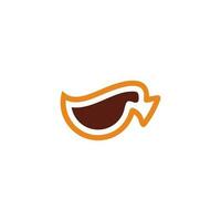 cup coffee simple curves logo vector