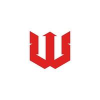 letter w wings arrow up simple geometric design logo vector