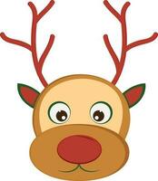 Illustration of cartoon reindeer face. vector