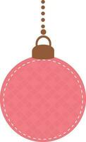 Pink color Christmas ball icon. vector